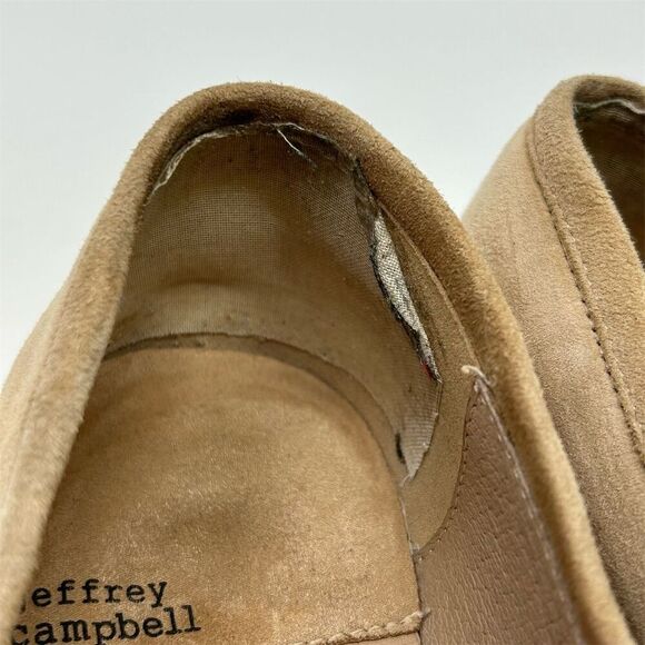 Jeffrey Campbell Women's Platform Loafers Size 9 Nude Suede Preppy Casual - Picture 13 of 14
